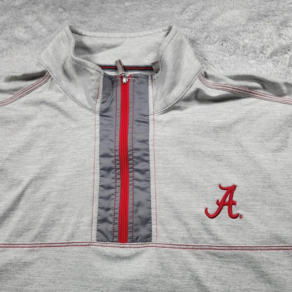Alabama Crimson Tide Shirt Mens Medium Football Tommy Bahama Island Zone 1/4 Zip - Picture 5 of 12